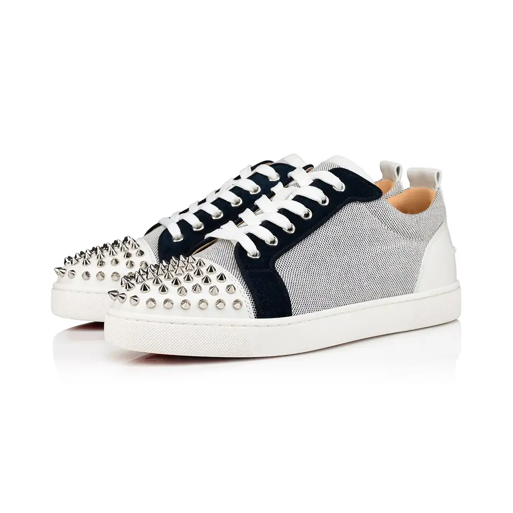 Christian Louboutin Louis Junior Spikes Low Top Fabric Multi Christian Louboutin Louis Junior Spikes Low Top Fabric Multi