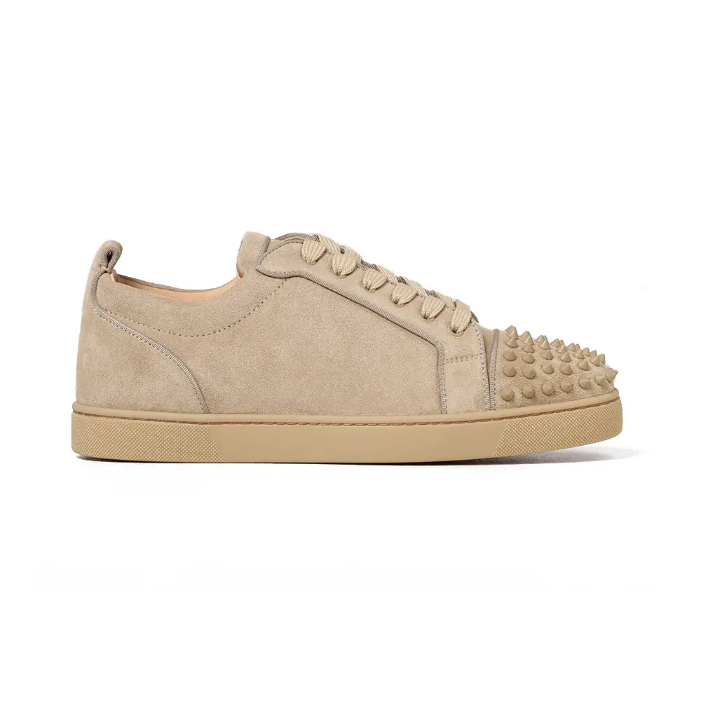 Christian Louboutin スパイクス スエード スニーカー ベージュ Christian Louboutin Louis Junior Spikes Sneakers Beige Men