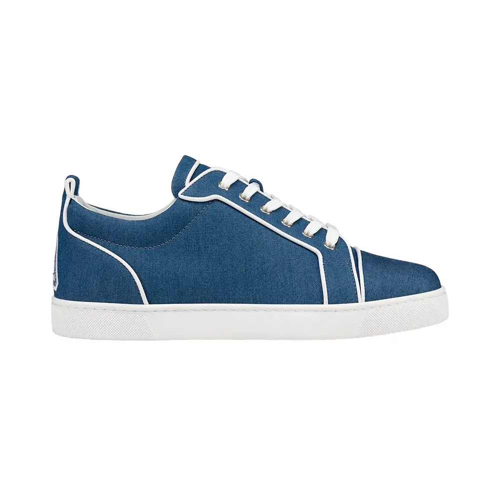 【Christian Louboutin】Varsijunior ギャバジン スニーカー Christian Louboutin Varsijunior Flat Blue White メンズ