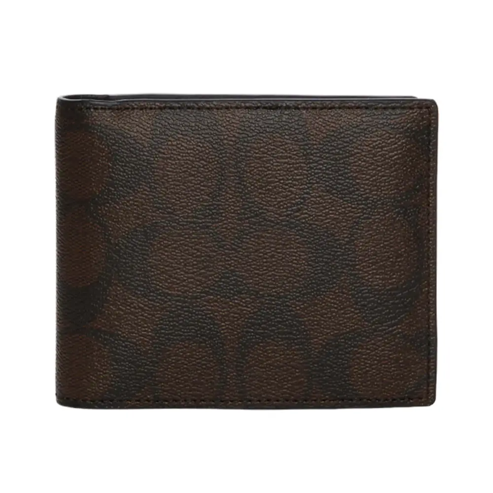 Coach 3 in 1 Bifold Wallet in Blocked Signature Mahogany Multi