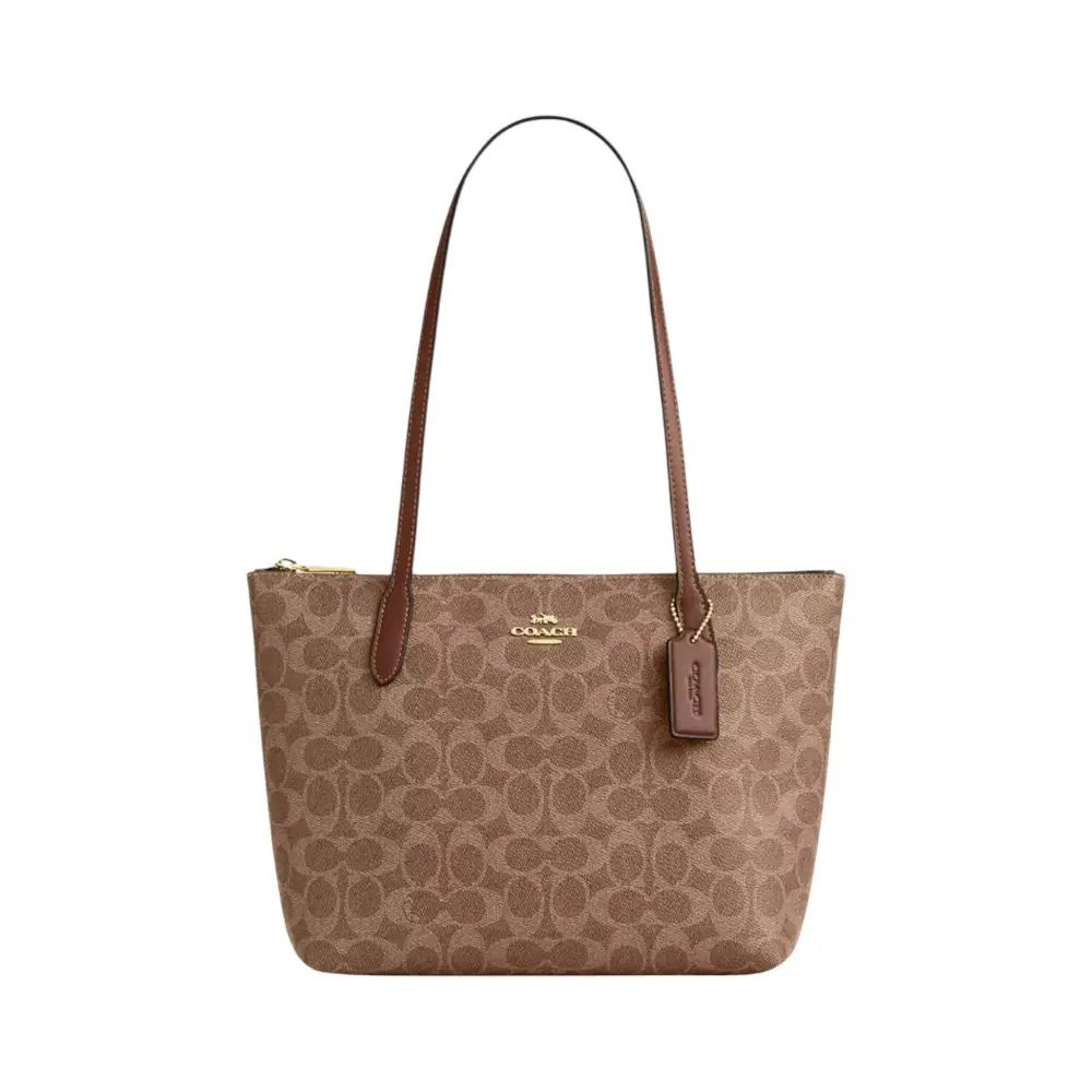 Coach Fiona Zip Tote Bag In Signature Tan Brown – voilà.id
