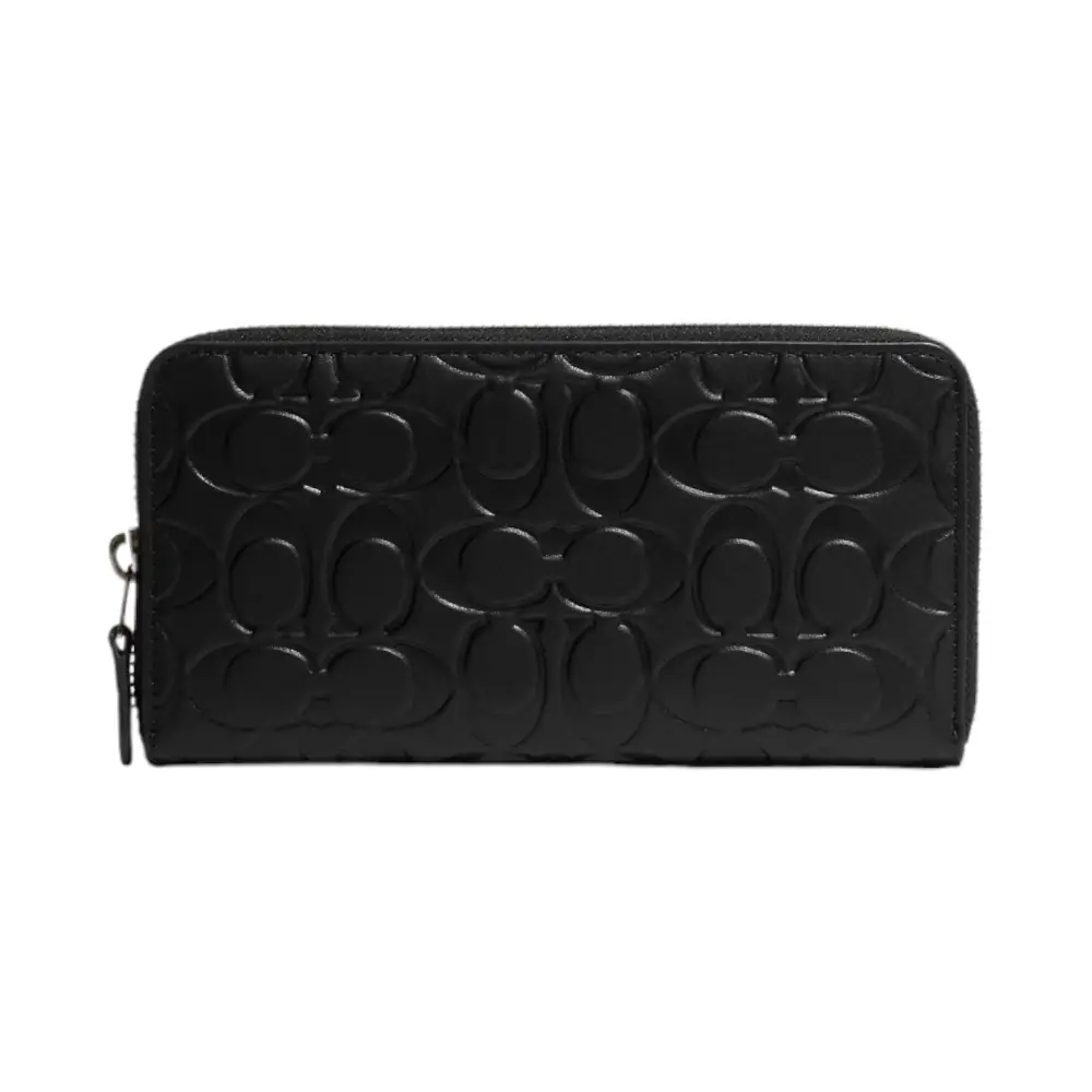 Coach Accordion Zip Long Wallet Embossed Black – voilà.id
