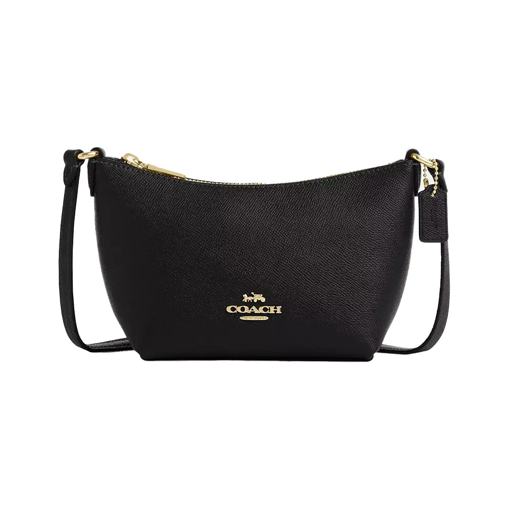Coach Zip Top Crossbody Grained Leather Black – voilà.id