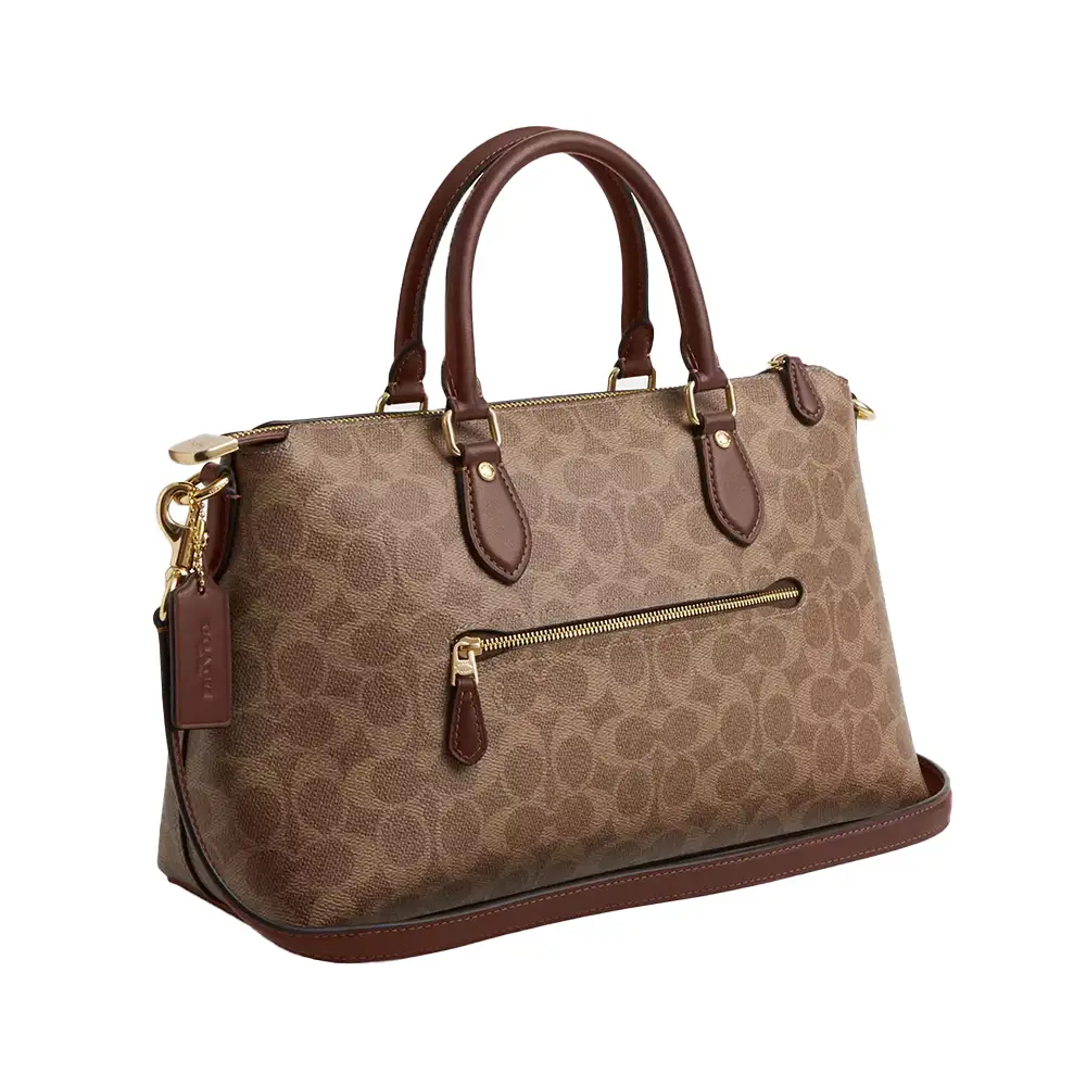 Coach Georgia Satchel Bag In Signature Canvas Tan Brown Coach Georgia Satchel Bag In Signature Canvas Tan Brown