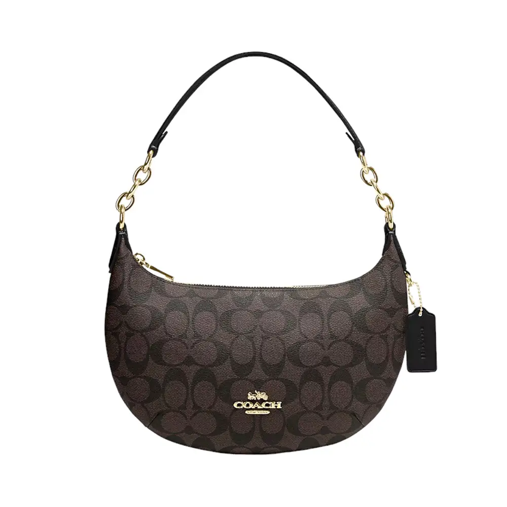 Coach Payton Hobo Signature Canvas Brown Black – voilà.id