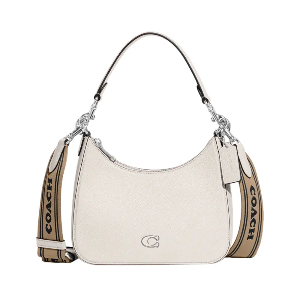 Coach Hobo Crossbody With Signature Canvas Interior Chalk