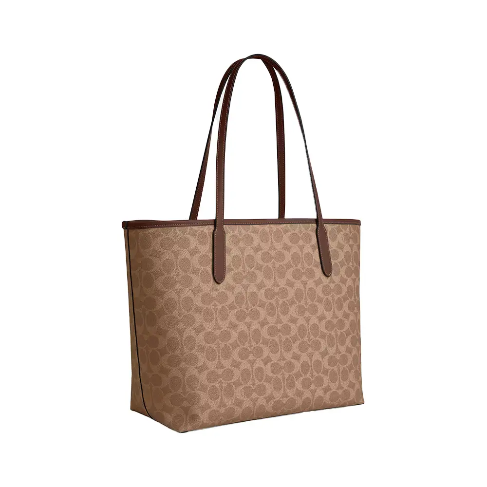 Coach City Tote Bag in Signature Canvas Tan Brown – voilà.id