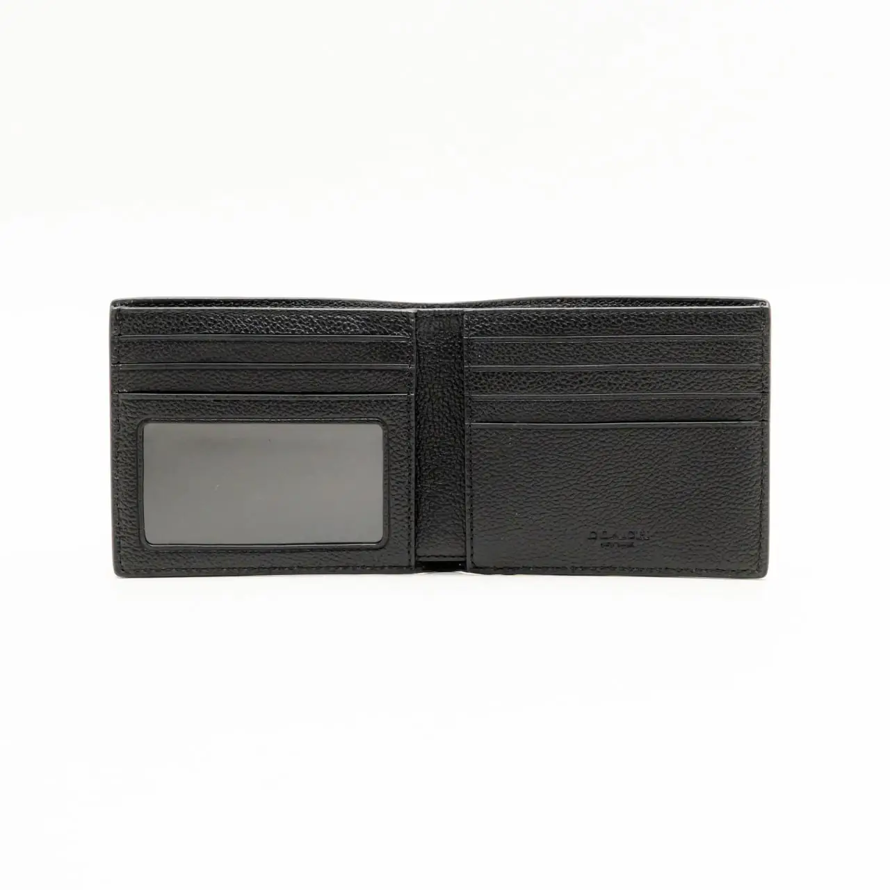 Coach Id Bifold Wallet Leather Gunmetal Black – voilà.id