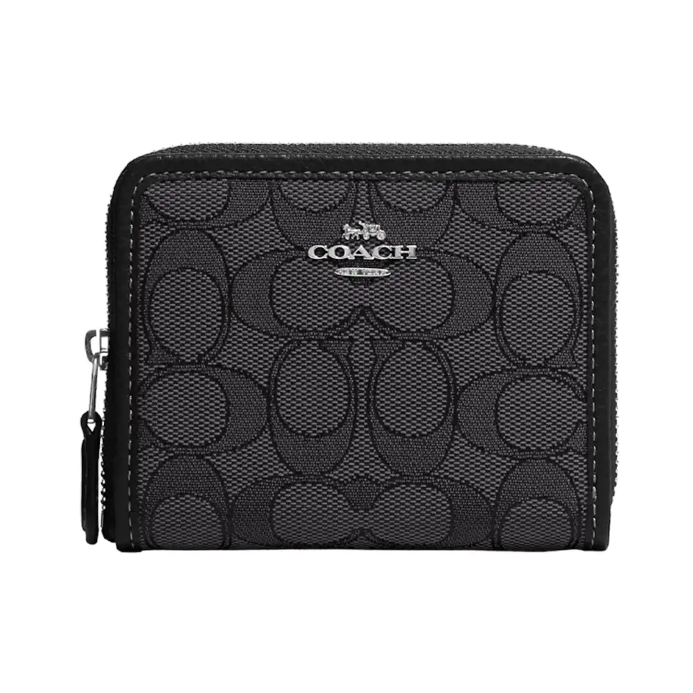 Coach black and white wallet hotsell