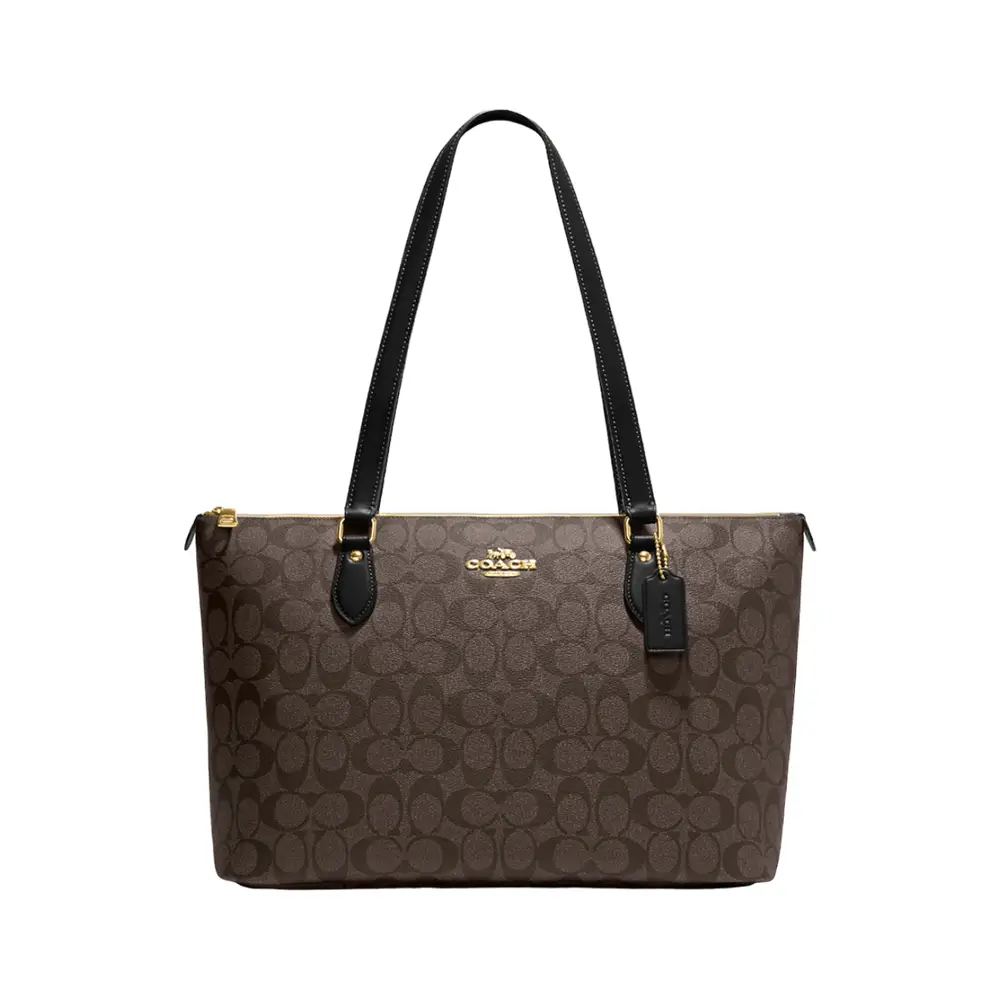 Coach Gallery Tote In Signature Canvas Brown Black – voilà.id