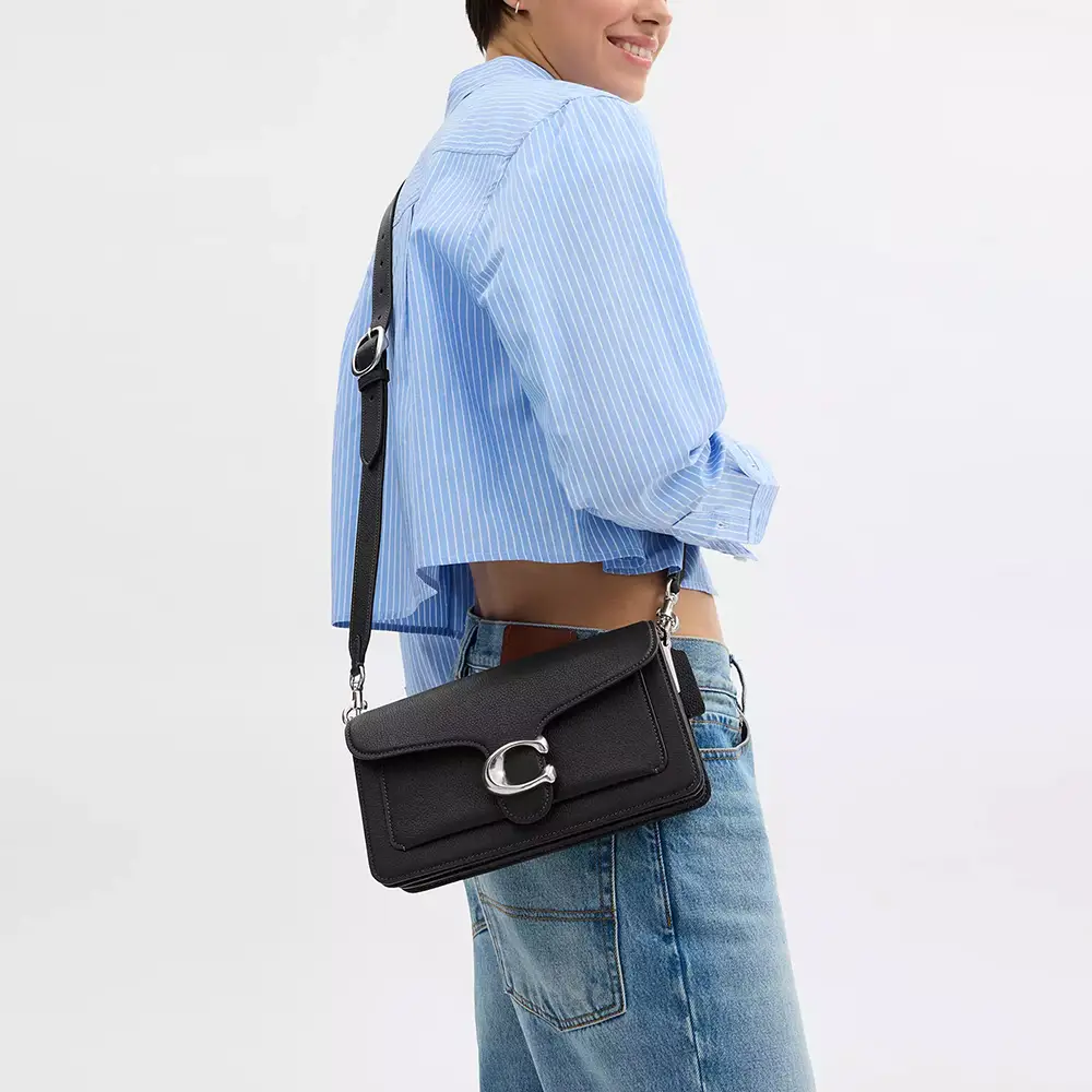 COACH ブラックレザー バッグ PBBL TAB SB 26 Coach Buy Now Tabby Shoulder Bag 26 With Quilting In Black
