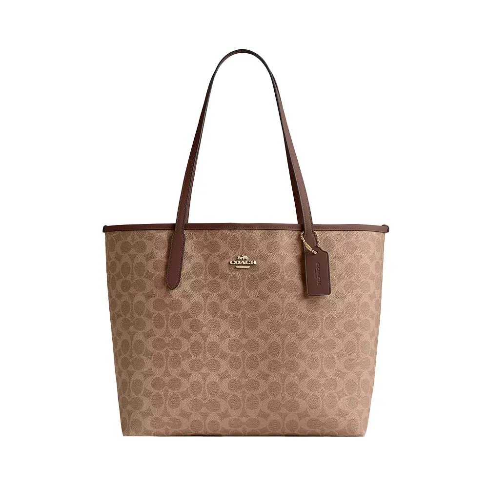 Coach City Tote Bag in Signature Canvas Tan Brown – voilà.id