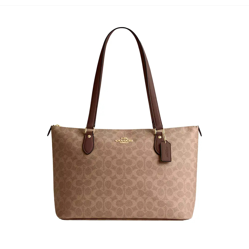 Coach Gallery Signature Canvas Tote Bag Walnut Black – voilà.id