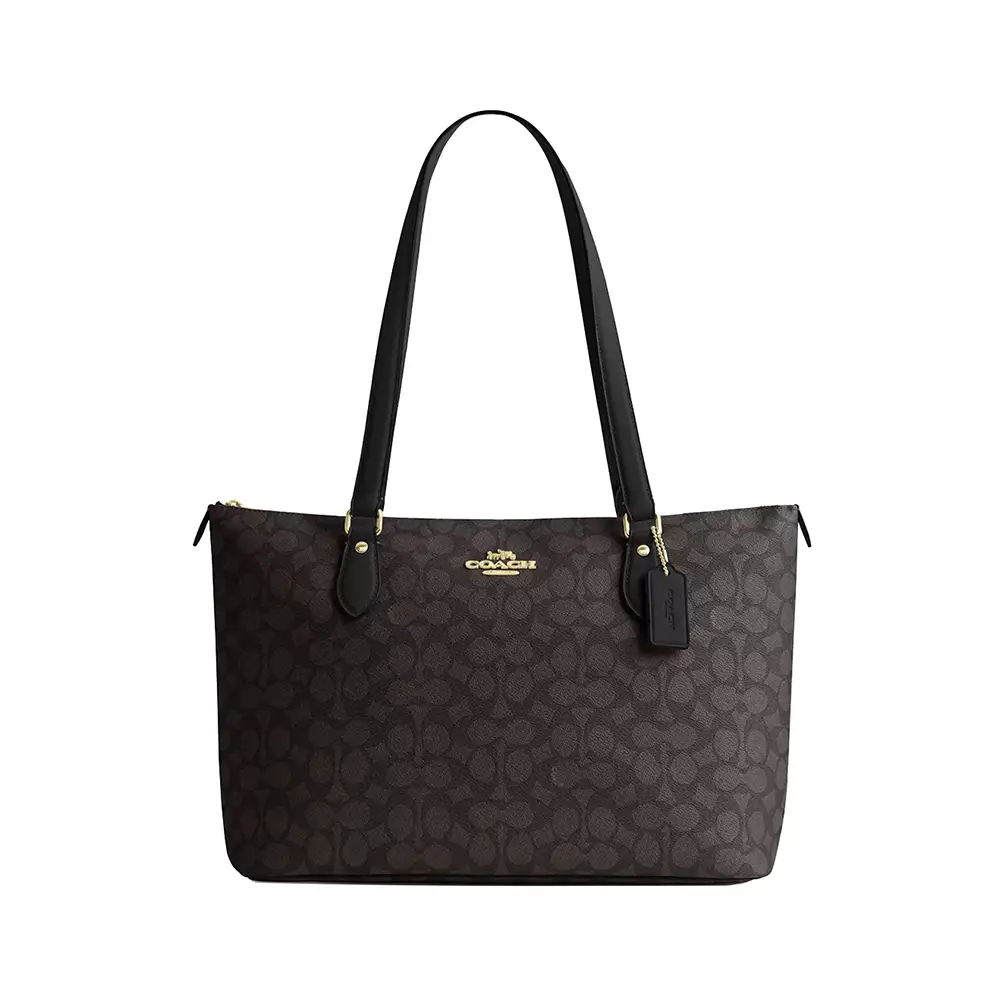 Coach Gallery Signature Canvas Tote Bag Walnut Black – voilà.id