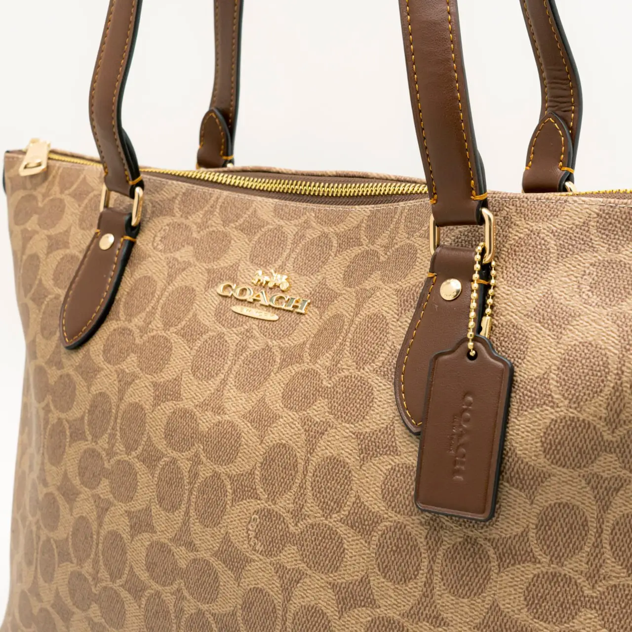 Coach Gallery Signature Canvas Tote Bag Tan Brown – voilà.id