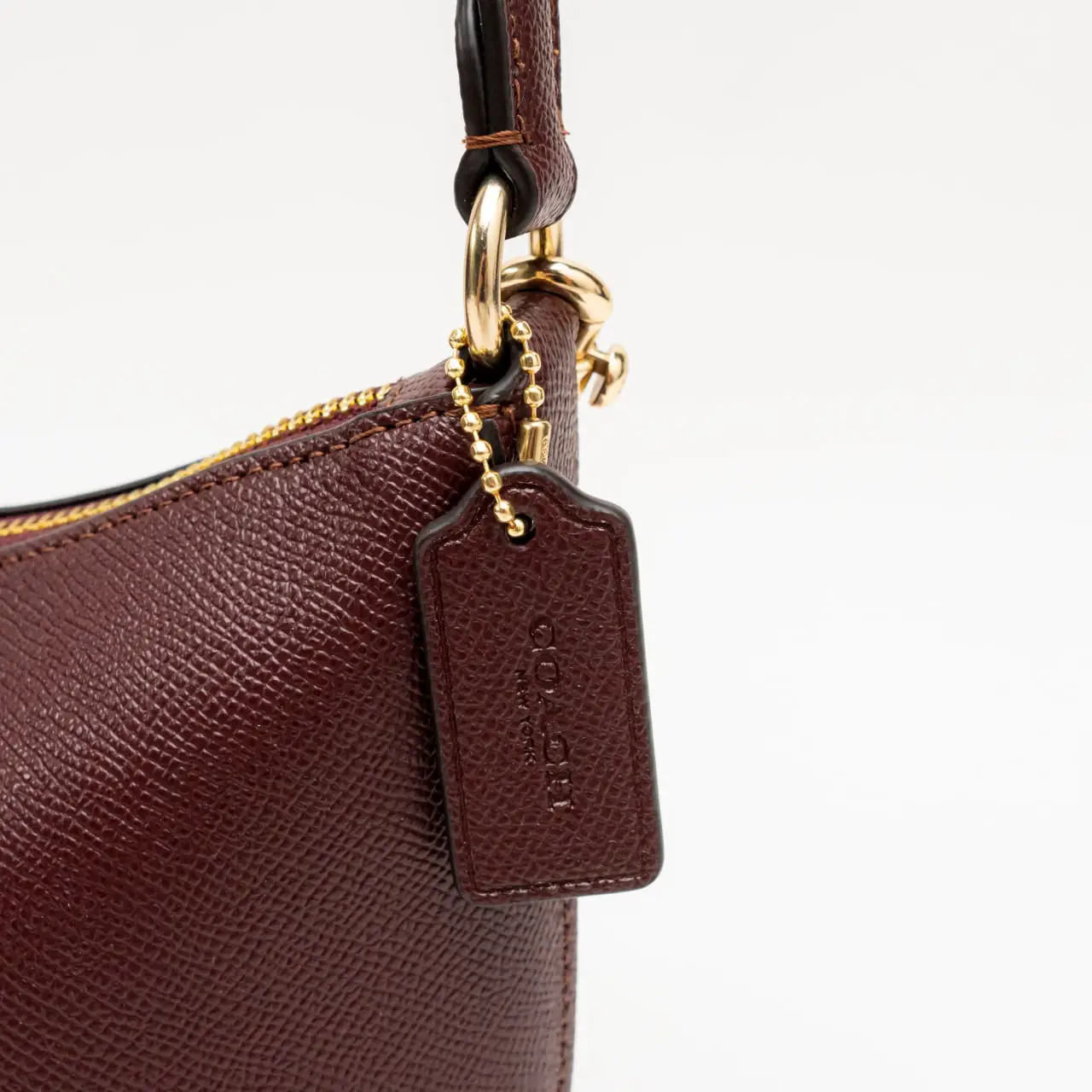 Coach Zip Top Shoulder Bag Grain Leather Merlot – voilà.id