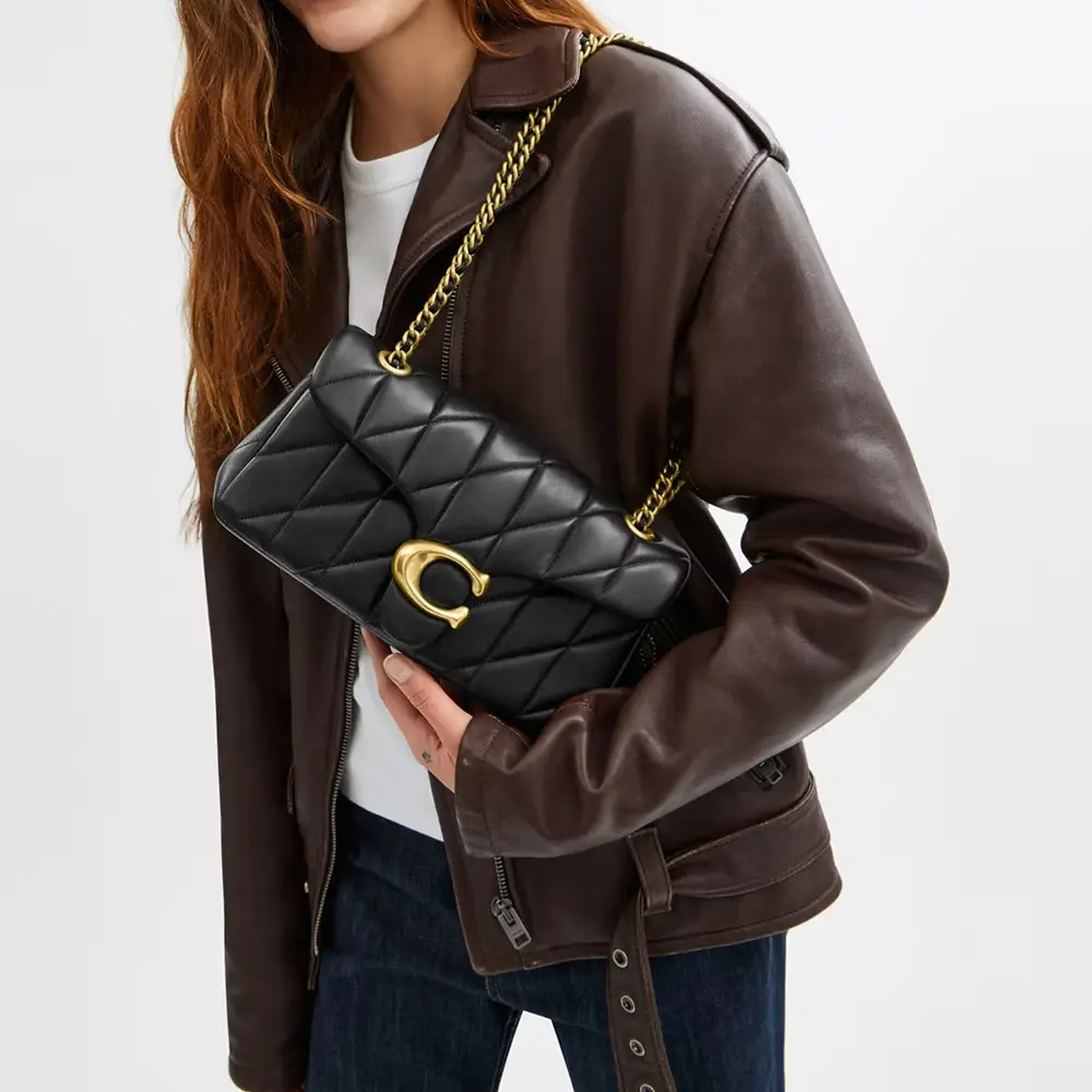 バッグ Coach Tabby Quilted 26cm Coach Tabby 26 Quilted Leather Shoulder Bag Black Ghw – voilà.id