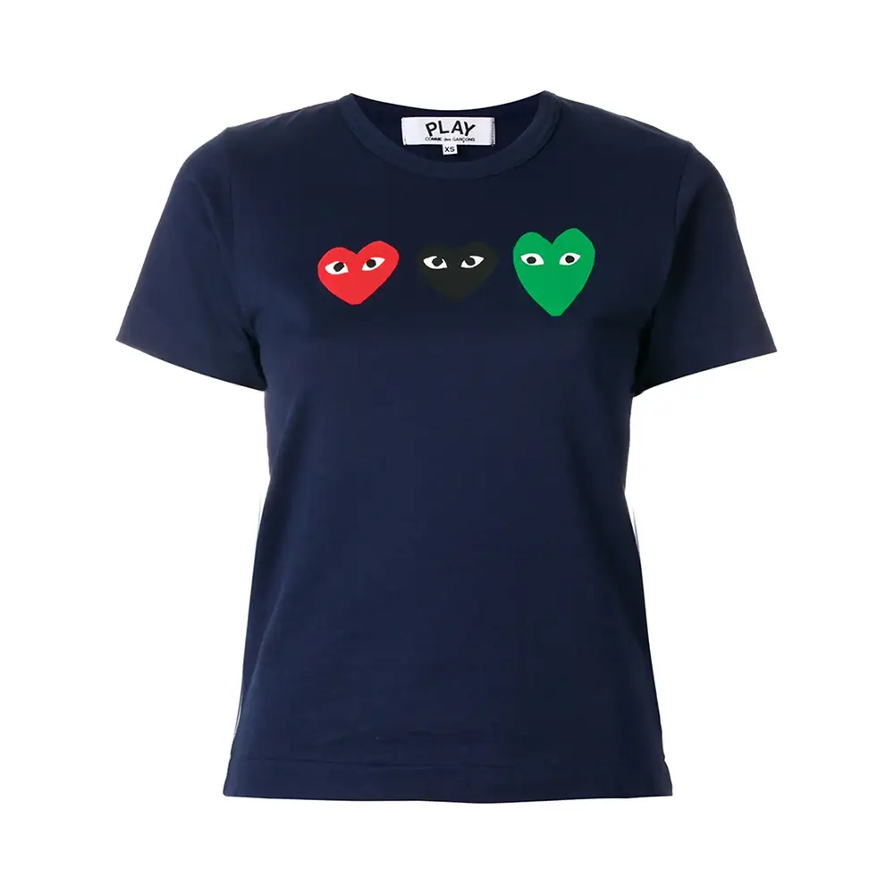 Maison Kitsuné Fox Head Patch Regular T-Shirt Ink Blue Women Maison Kitsuné Fox Head Patch Regular T-Shirt Ink Blue Women