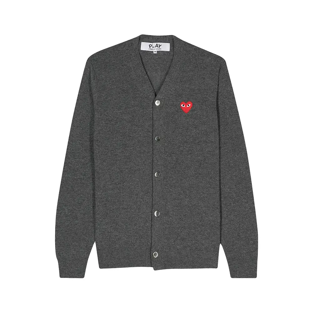 Comme Des Garçons Play Red Heart Logo With Placket Topstitch