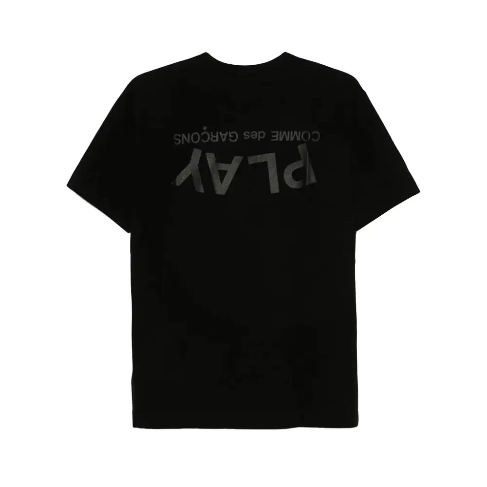Comme Des Garçons Play Logo Print Cotton T-Shirt Black – voilà.id