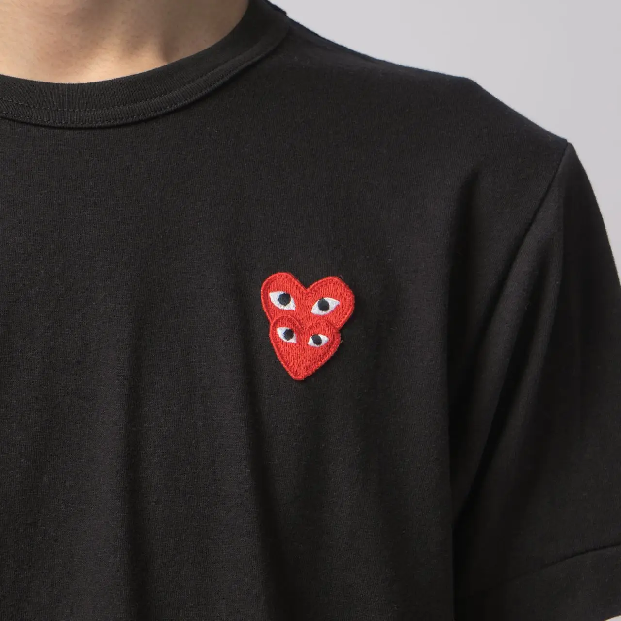【COMME des GARCONS】PLAY CDG T-SHIRT WITH DOUBLE HEART CDG PLAY Purple Double Heart T-Shirt
