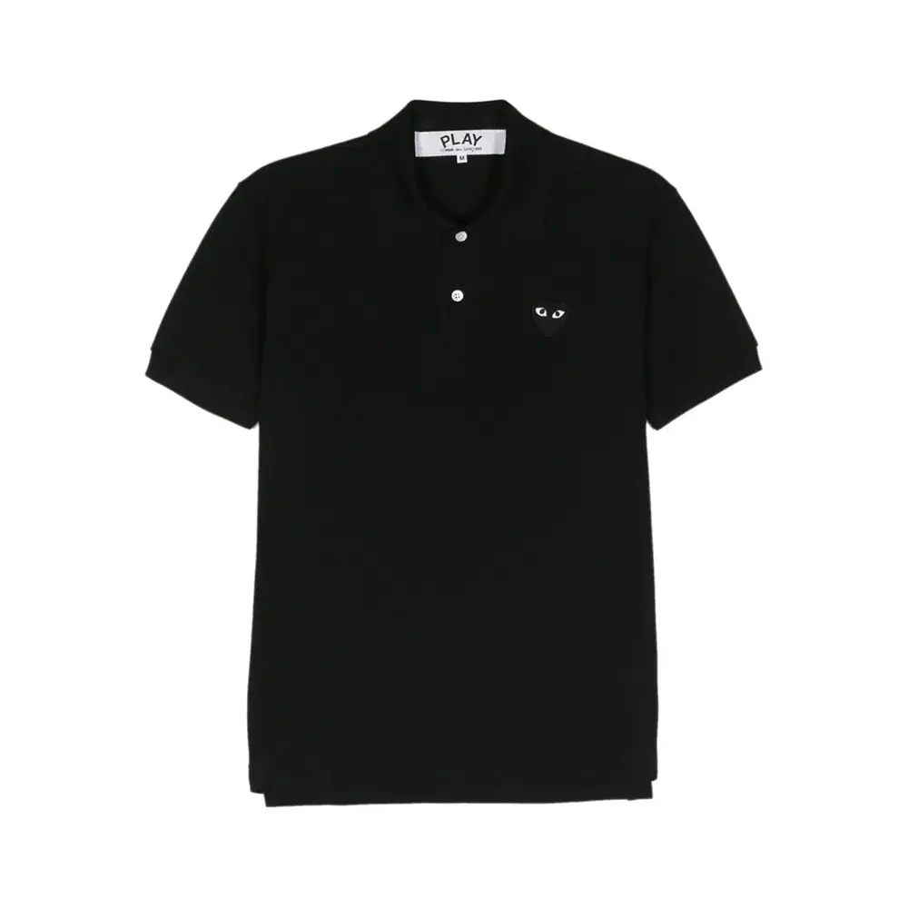 Comme Des Garçons Play Black Heart Patch Cotton Polo Shirt White