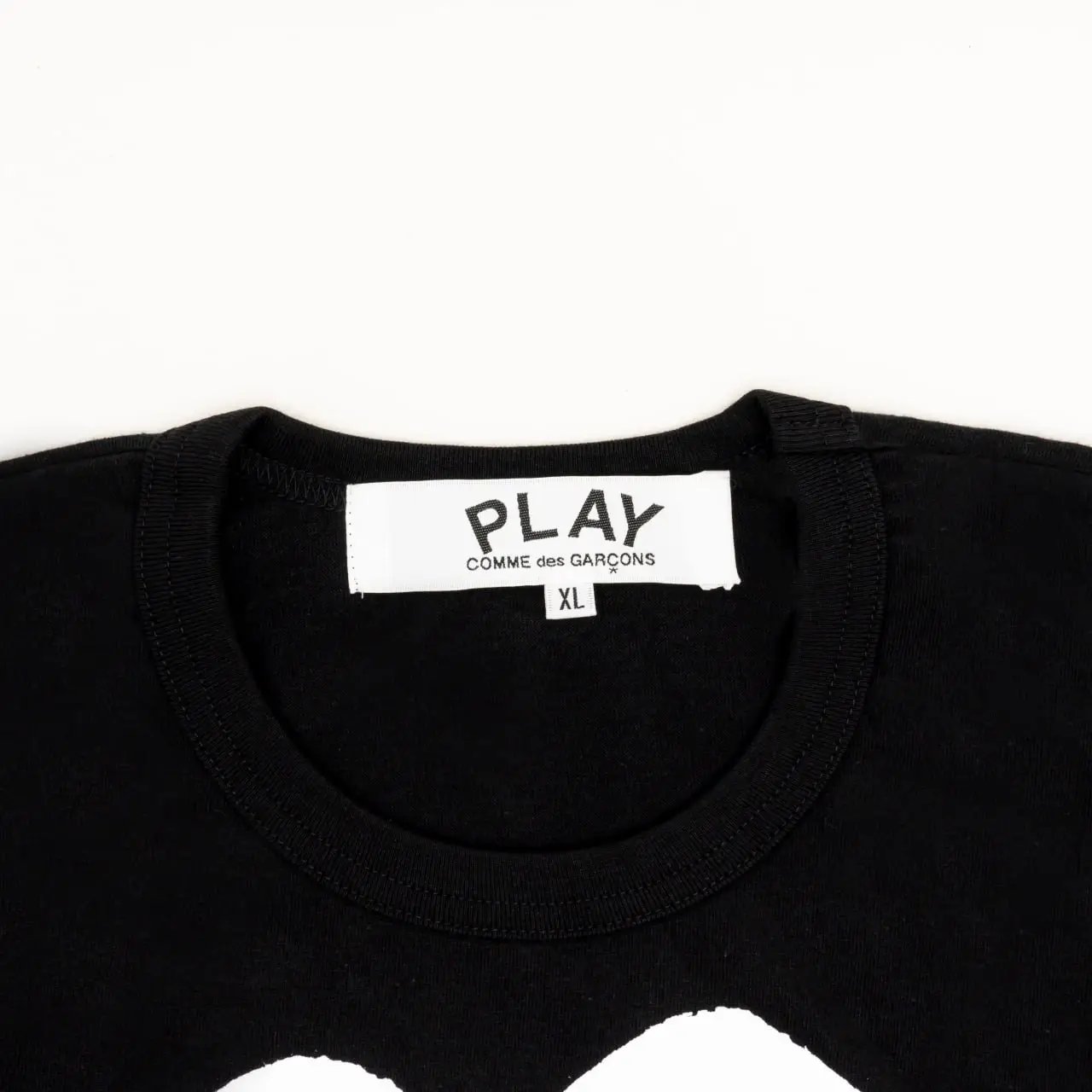 Comme Des Garçons Laminated White Heart T-Shirt Black Men – voilà.id