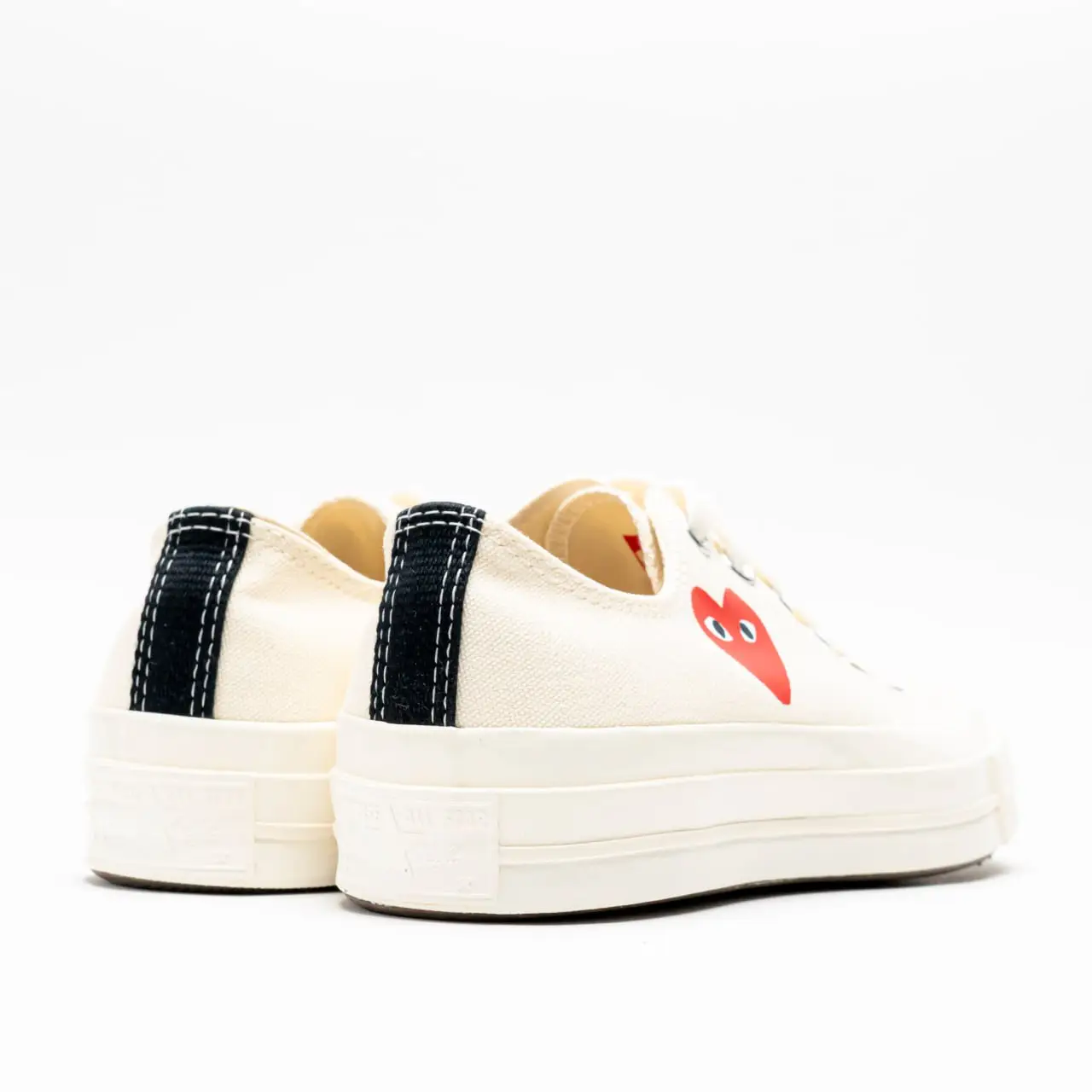 Comme Des Garçons Heart White Sole Low Top Sneakers White