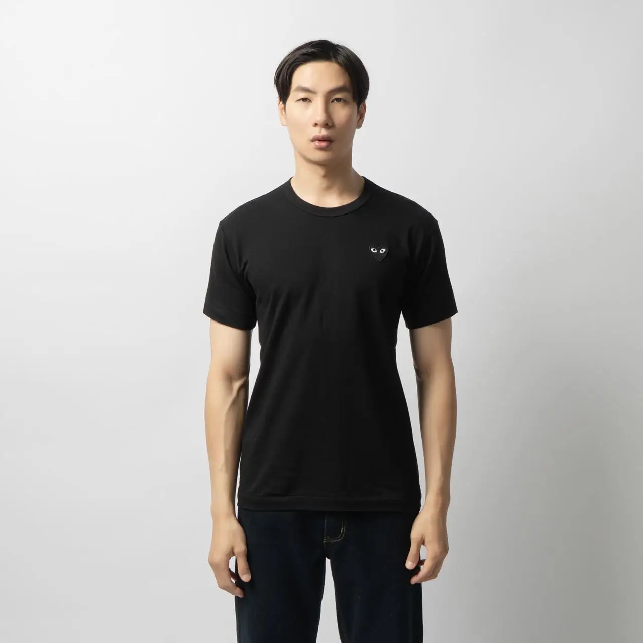 Comme Des Garçons Three Heart Screenprint T-Shirt Black