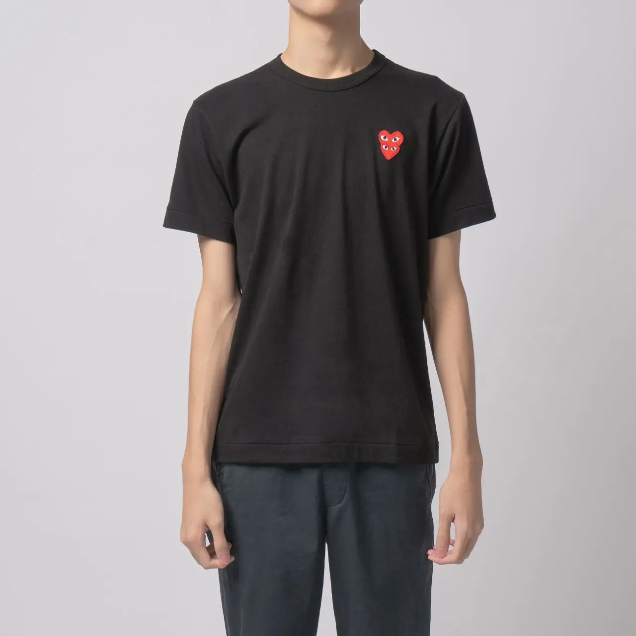 【PLAY COMME des GARCONS】Double Heart T-Shirt Black Play Comme des Garçons Double Heart T-shirt – COMME des