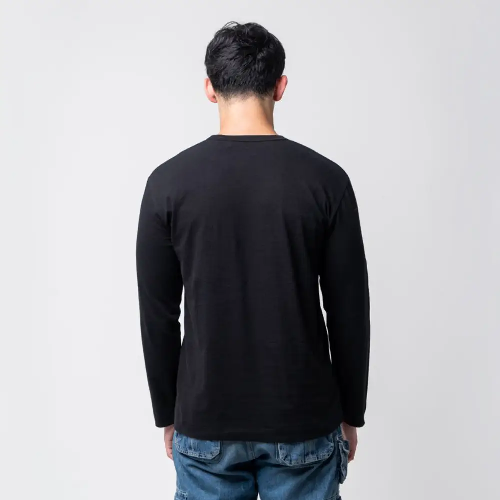 Comme Des Garcons Heart Patch Long Sleeves T-Shirt Black Man