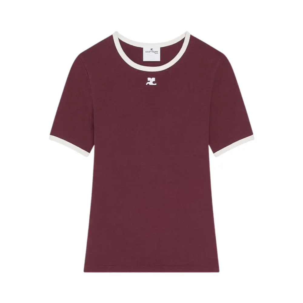 Courrèges Bumpy Contrast T-Shirt Black White – voilà.id