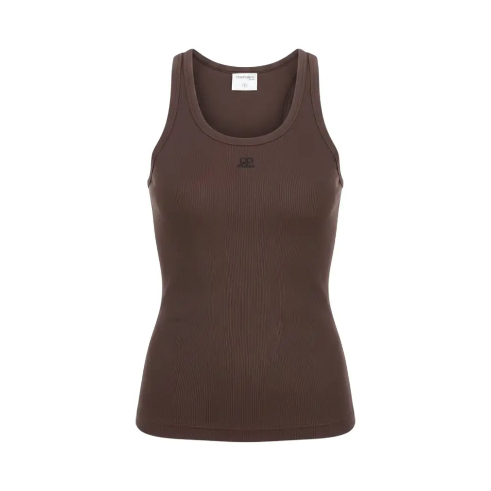 Maison Kitsuné Baby Fox Patch Ribbed Tank Top White – voilà.id