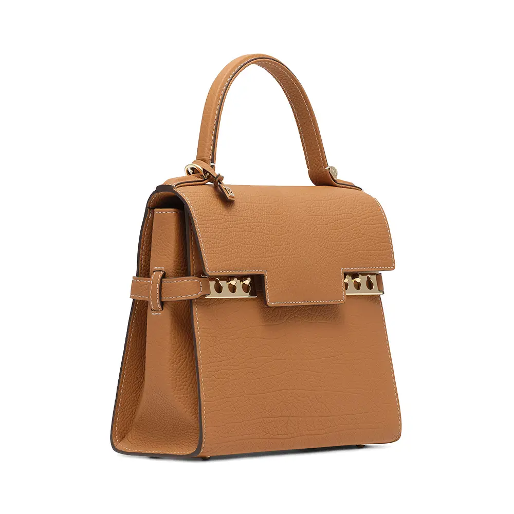 Delvaux Tempête PM Crispy Calf Leather Bag Vegetal Ivory Ghw