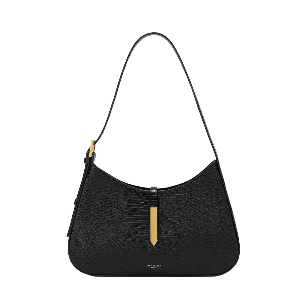 DeMellier The Tokyo Shoulder Bag Lizard-Effect Black Ghw – voilà.id