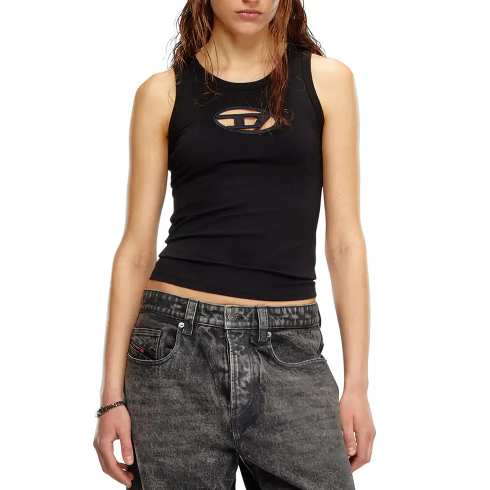 Diesel T-Lynys-Od Oval D Logo Cut-Out Tank Top Black – voilà.id