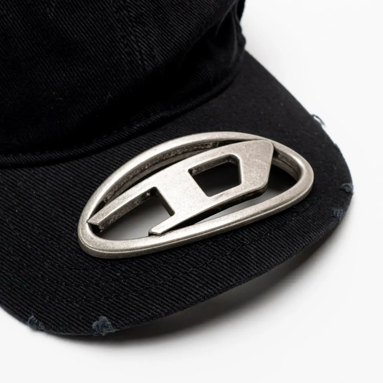 Diesel C-Beast-A1 Baseball Cap with Metal Oval D Plaque Black