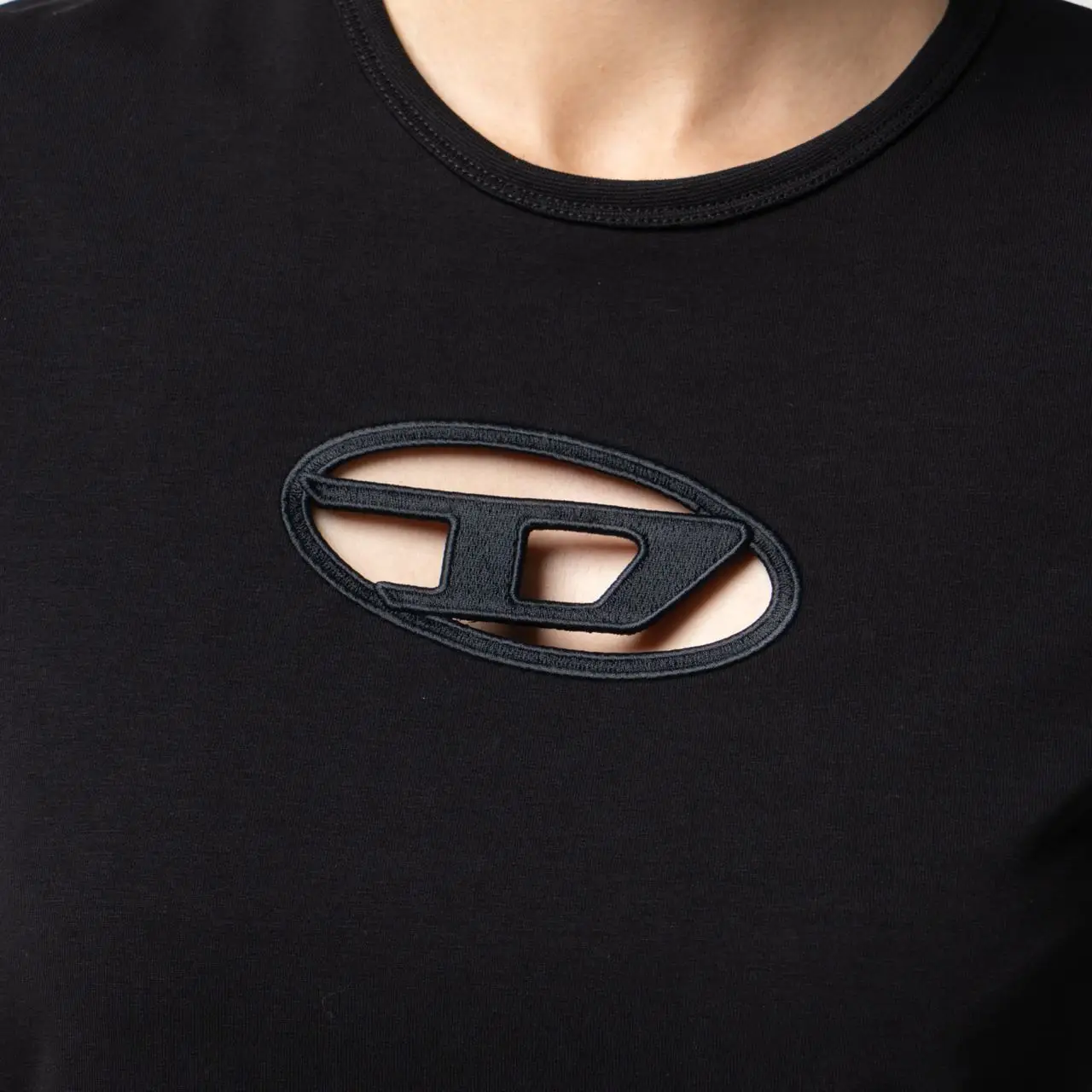 Diesel T-Angie Peek-A-Boo Logo T-Shirt Black – voilà.id