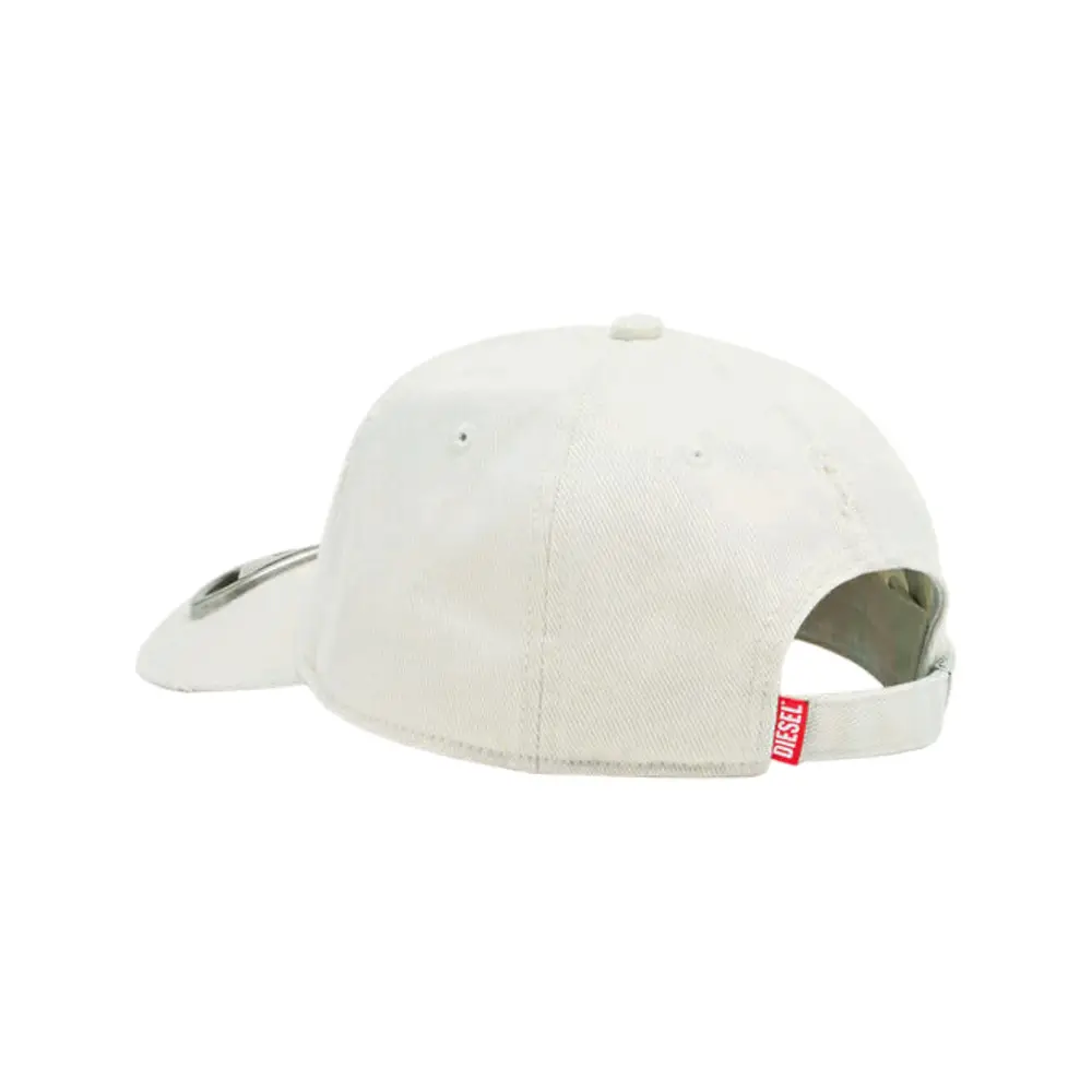 Diesel C-Beast-A1 Baseball Cap with Metal Oval D Plaque White Diesel C-Beast-A1 Baseball Cap with Metal Oval D Plaque White