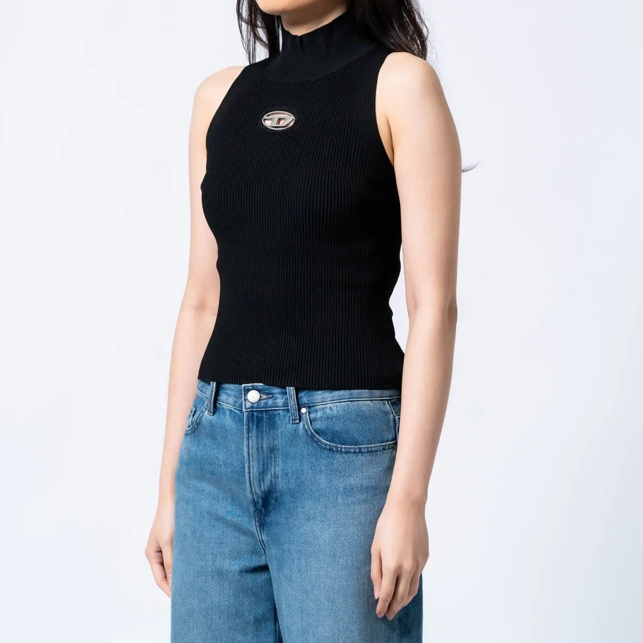Tシャツ・カットソー DIESEL M-ONERVAX TURTLENECK TOP Women's Ribbed-knit turtleneck top | White | Diesel