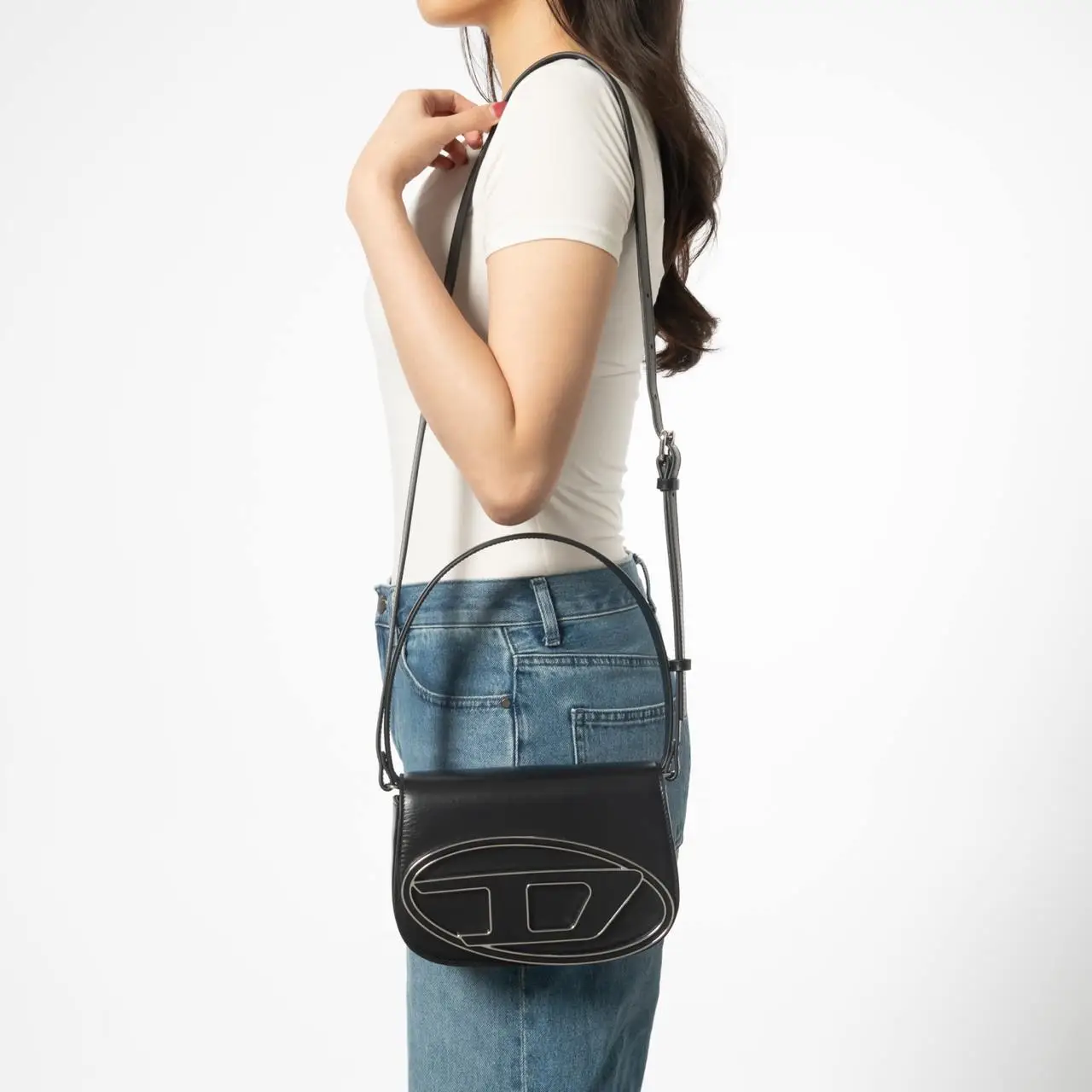 DIESEL 1DR-Iconic sholuder bag【注目商品】SS25 新作 ★ Women's Bags 1DR: Leather Shoulder Bags, Canvas, Logo