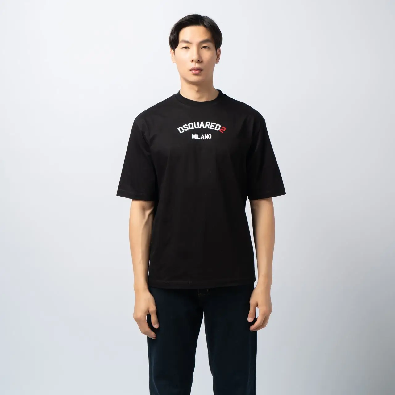 ◆◆VIP◆◆ D SQUARED2  Milano T-Shirt Dsquared2 - Black T-shirt with 