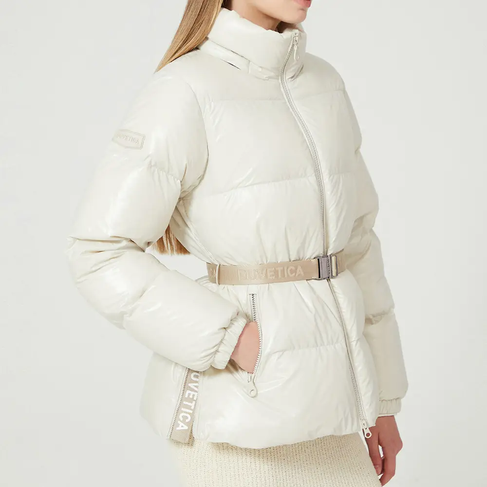 Duvetica Alloro Medium Length Down Jacket Ivory – voilà.id