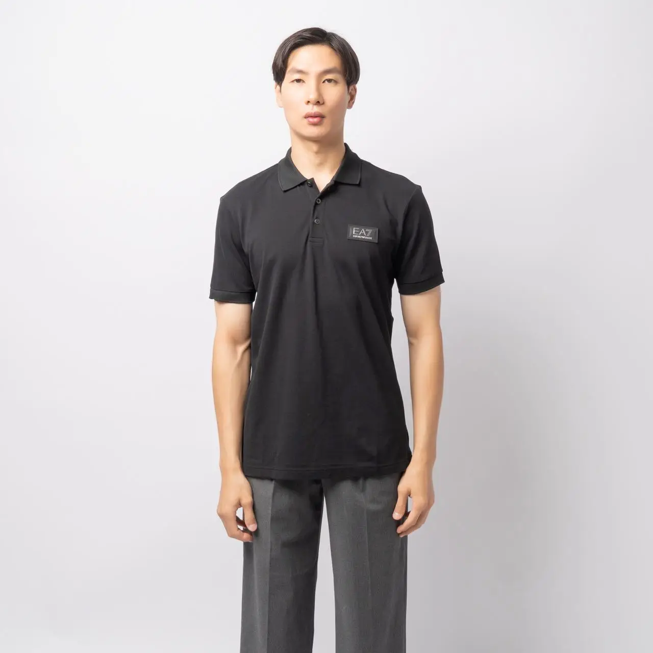 トップス archive emporio armani polo shirt Polo shirt with textured monogram print brand EMPORIO ARMANI