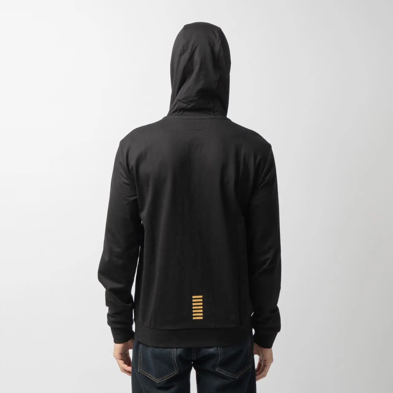 BOSS - Cotton zip-neck sweater with embroidered logo - Black