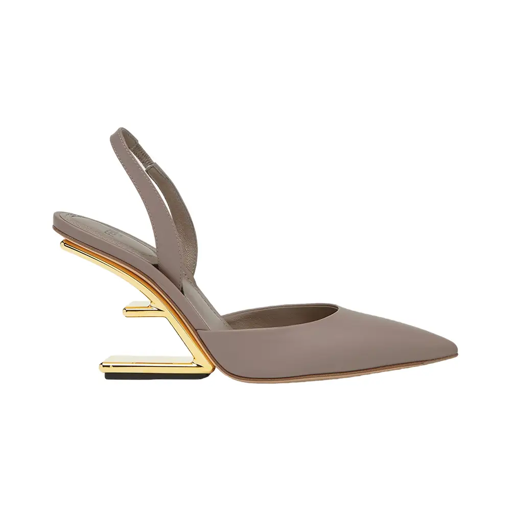 Fendi black leather slingbacks shop
