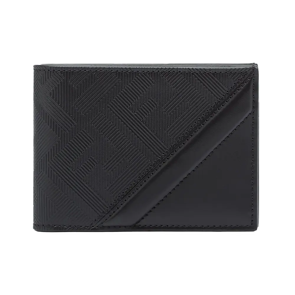 ★人気★【FENDI】★SHADOW DIAGONAL BIFOLD WALLET★BLACK★ Fendi Shadow Diagonal US Dollar Bifold Wallet Leather Black