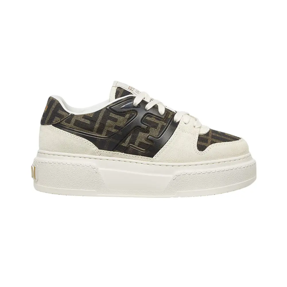 Fendi Match Low Tops Platform Canvas Suede White – voilà.id