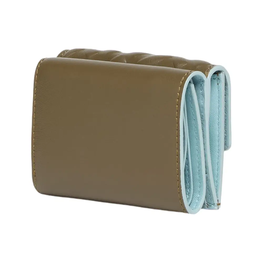 財布・小物その他 FENDI Pastel Green Nappa Leather Micro Baguette Wallet Fendi FF Baguette Micro Nappa Leather Trifold Wallet Green
