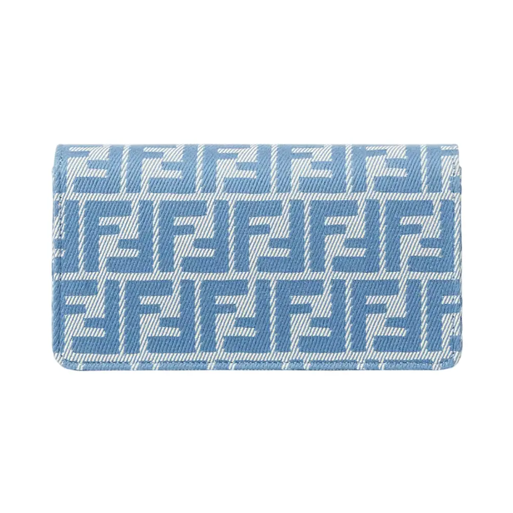 【Fendi】Baguette FF jacquard card holder - Blue Fendi Baguette Ff Jacquard Card Case in Blue | Lyst